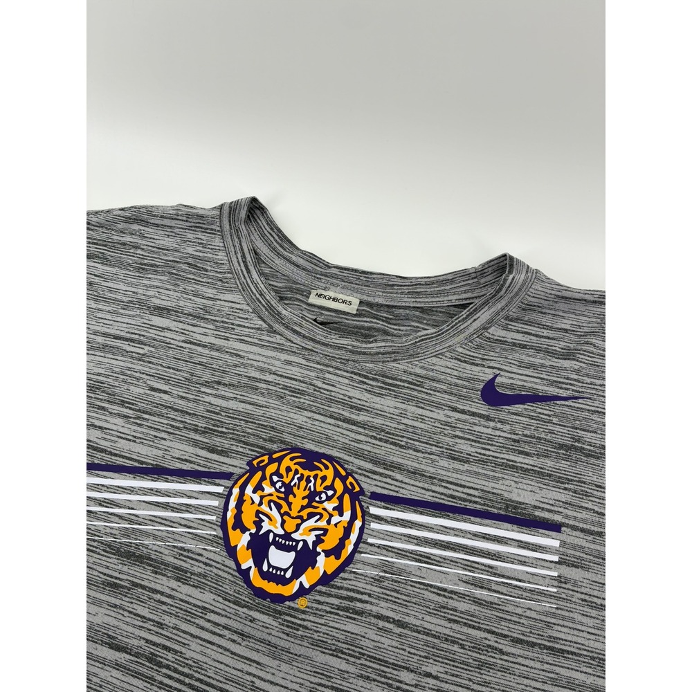 Nike Player issued LSU Tigers XL Grey Heathered Dri-FIT Performance T-Shirt